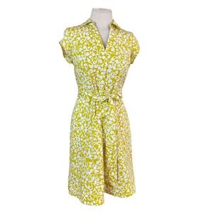 Boden shirt dress yellow Sz 6p A-Line Belted